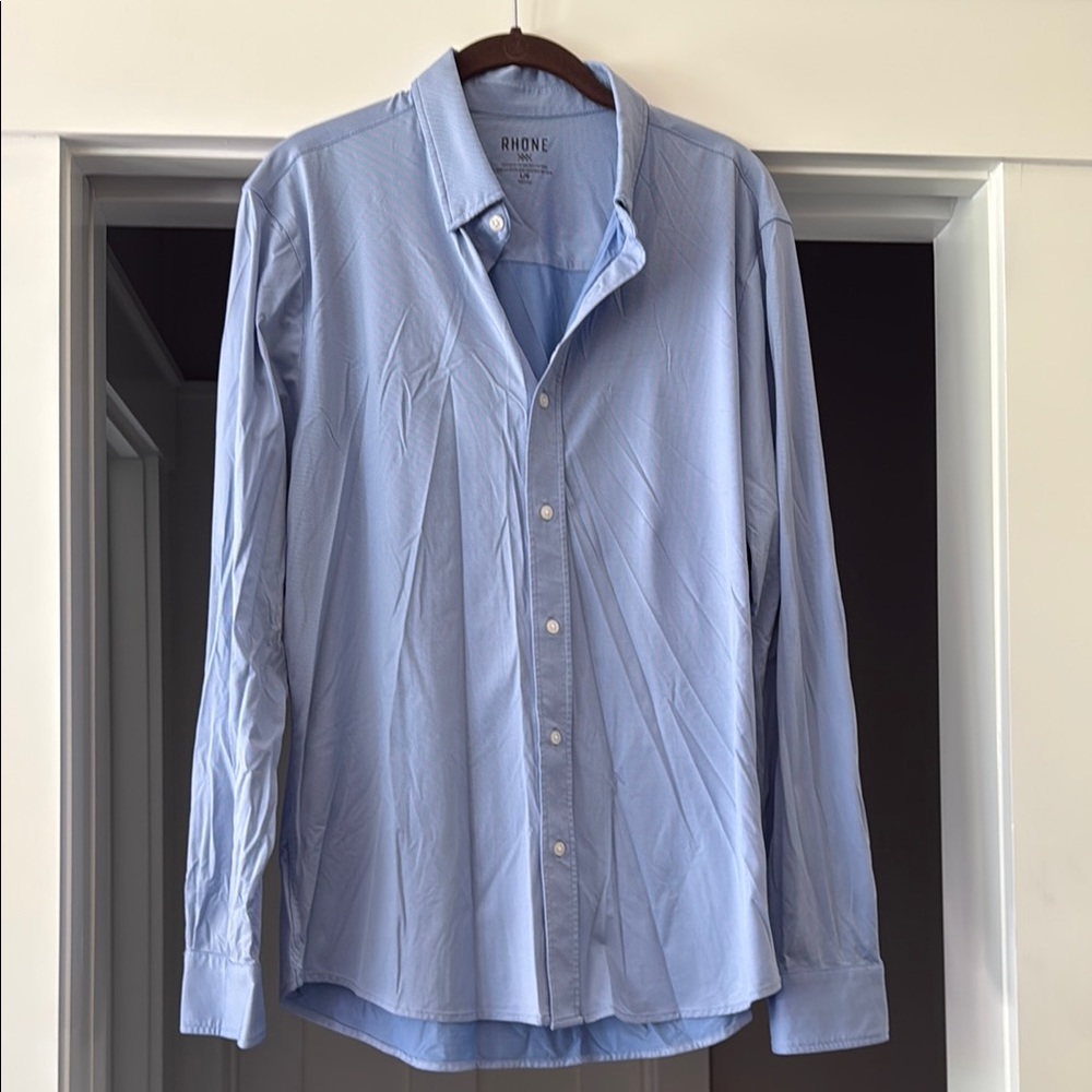 RHONE Men's Sky Blue Casual Shirt